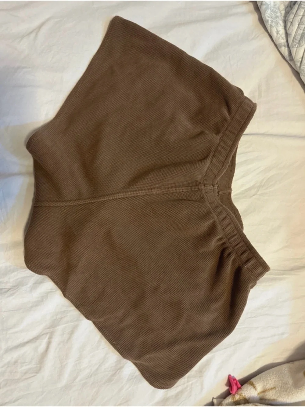 Brandy Melville Brown Waffle Knit Shorts